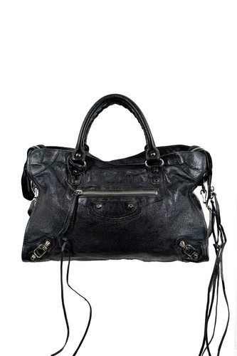 2018 Balenciaga City Bag Black G12 Silver Studs