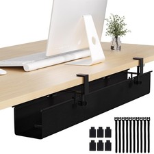 Under Desk Cable Management Tray 39.7" - No Drill Computer Wire Organizer Cab...