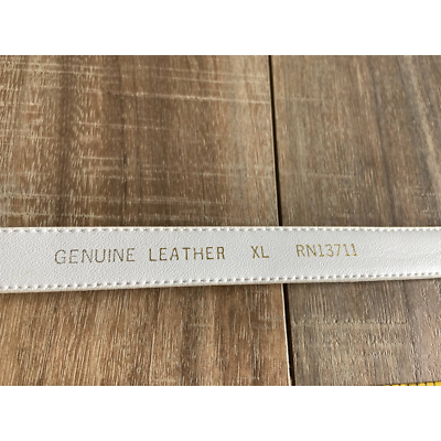Karen Scott White Genuine Leather Belt 5 Holes Size XL | eBay display picture 3