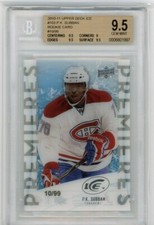 2010-11 UD UPPER DECK ICE P.K Subban RC ROOKIE 10/99 CANADIENS GEM MT BGS 9.5
