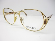 Womens Vintage Eyeglasses Liberty Adolfo A 709 Brown Gold Retro Fashion NOS 57