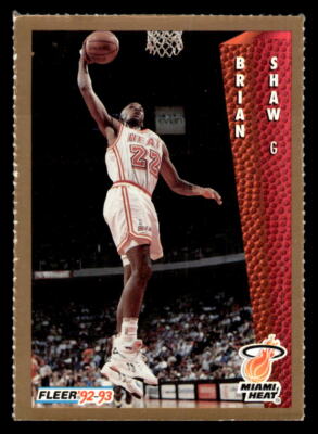 1992-93 Fleer Miami Heat Team Night Sheet SGA #NNO Brian Shaw