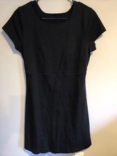 Everlane Womens Short Sleeve 100% Cotton A-Line Dress Black Sz Small EUC
