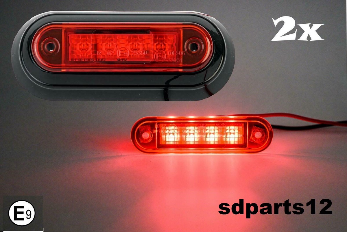 6 Feux Arrière LED Rouges Encastrables Pour Camion - Marque Horpol - 12/24V - Compatible Man, Daf... - Neuf