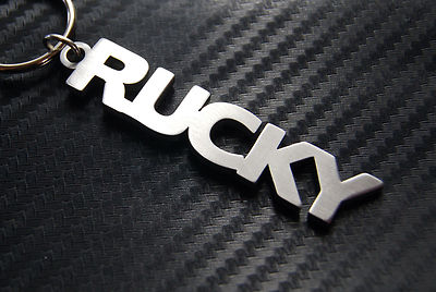 RUCKY Personalised Name Keyring Keychain Key Fob Bespoke Stainless Steel Gift