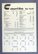 COURT LINE VINTAGE AIRLINE INFLIGHT BAR TARIFF BROCHURE CLARKSONS