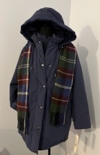 Women's Medium Below Zero Navy Blue Jacket With Detachable Hood & Scarf