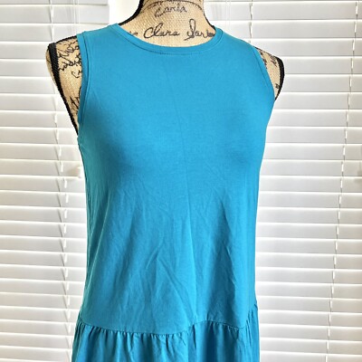 Eileen Fisher Midi Tank Dress Womens Petite Small/Medium Baby Blue Drop  Waist | eBay