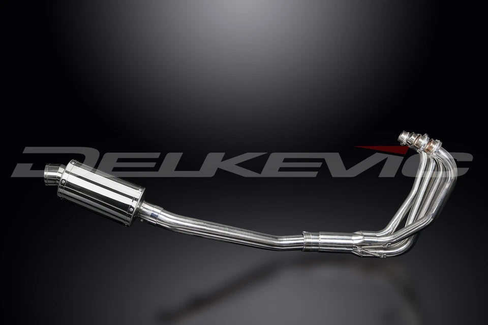 Silenciador oval de aço inoxidável Suzuki GSX600F Katana 600 1997-2006 escape total 4-1 9" - Imagem 3 de 4