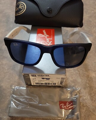🔥 Ray-Ban Sunglasses RB4165 JUSTIN Rubber Transparent Blue Dark