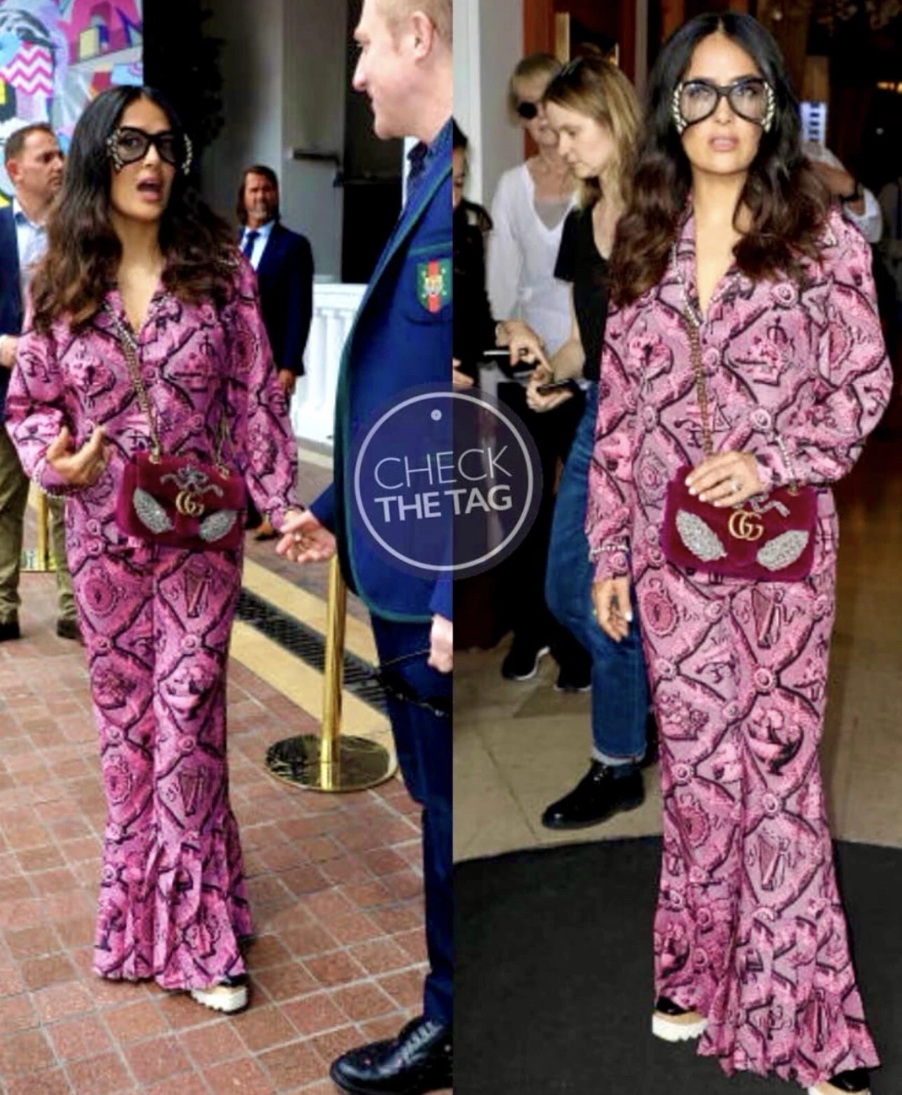 4K Nuova Gucci 2017 Rosa Barbie Logo Perla Giacca 40 42 44 4 6 8 T Shirt Top S M L