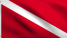 DMSE Diver down Scuba Diving Flag 2X3 Ft Foot 100 Polyester 100D Flag UV Resist