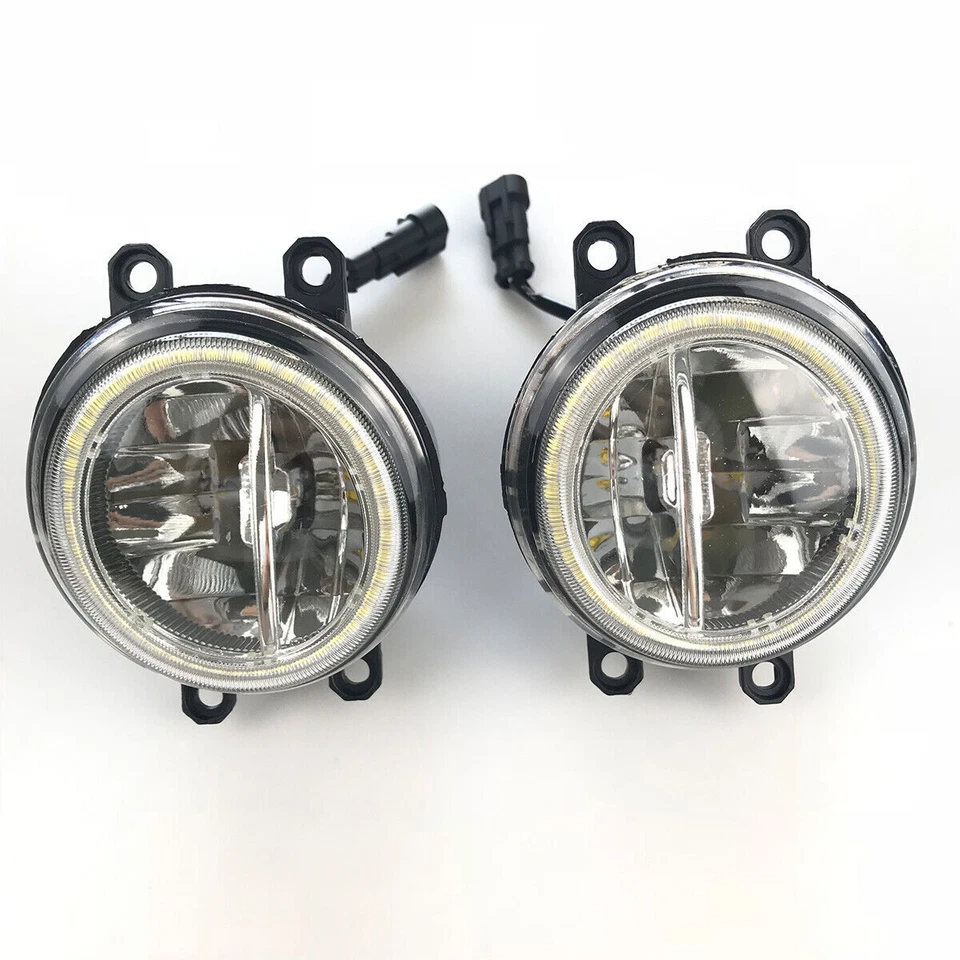 LED Fog Light Kit Angel Eye Rings DRL Daytime Running Lamp For Toyota Prius V - Image 3 of 4
