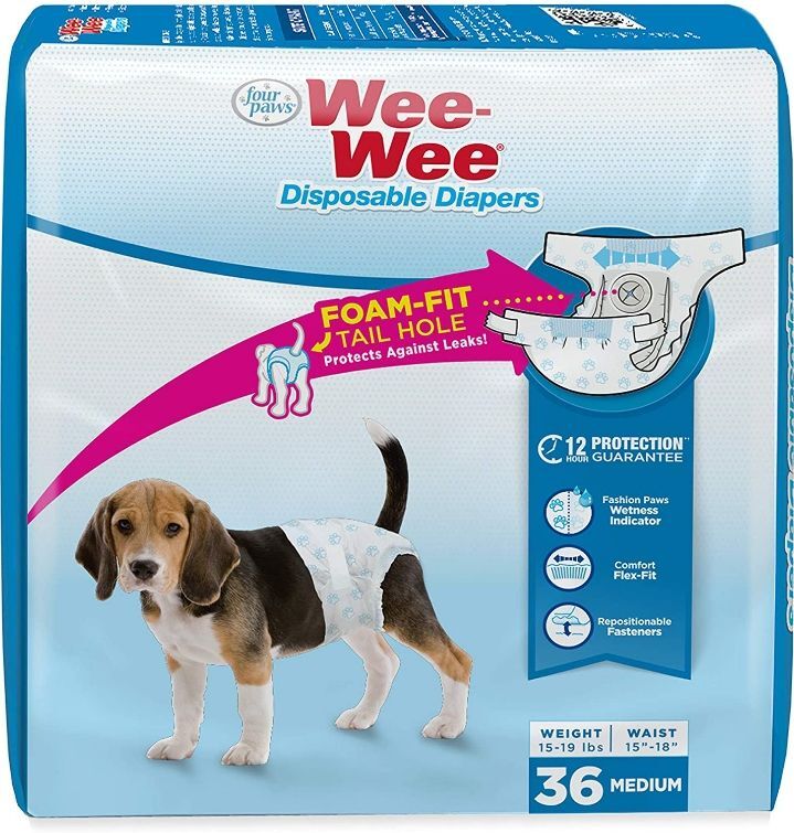 Dog, Four Paws Wee Wee Disposable Diapers Medium (36 count)