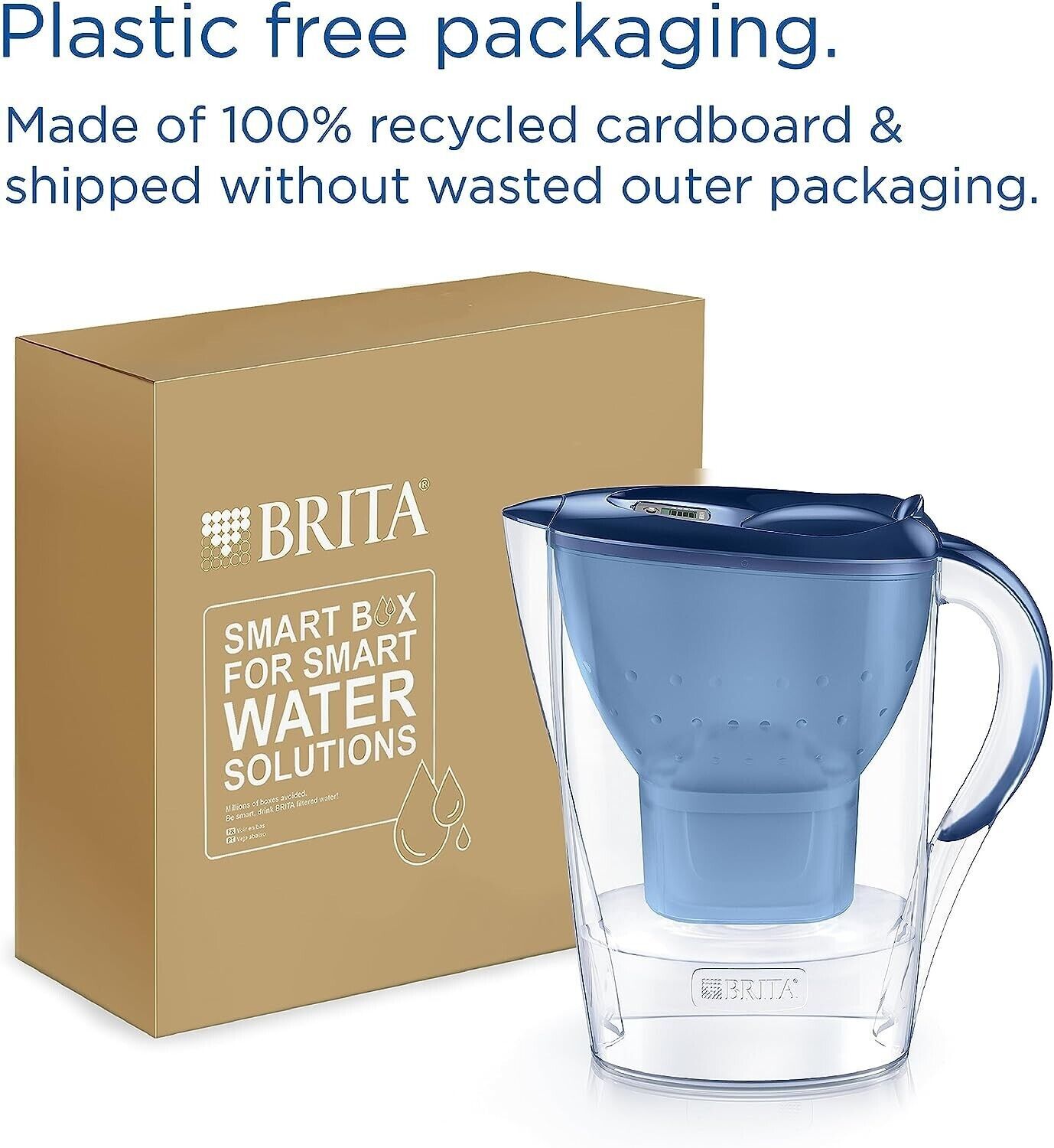 BRITA Marella Water Filter Fridge Jug, Blue 2.4L + 1x MAXTRA PRO Allin
