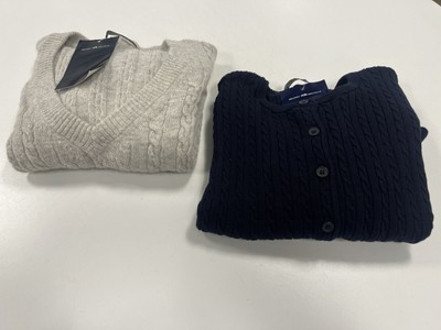 NWT BRANDY MELVILLE CABLE KNIT SWEATERS - ZOE CARDIGAN & V NECK, Lot Of 2