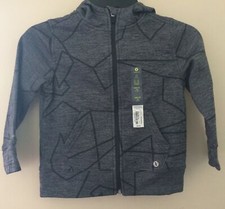 Xersion Boy's Small sz XXS 4/5 Gray Print Zip Polyester Sweatshirt