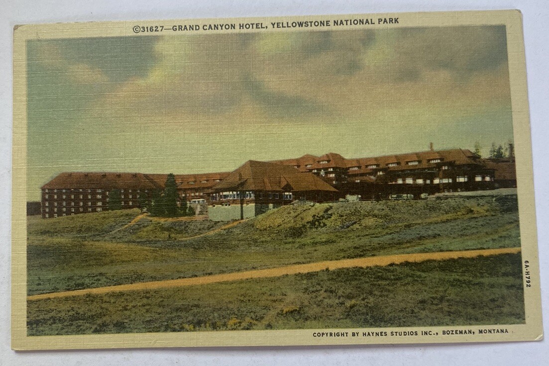 Vintage Postcard ~ Grand Canyon Hotel Yellowstone National Park ~ Wyoming WY