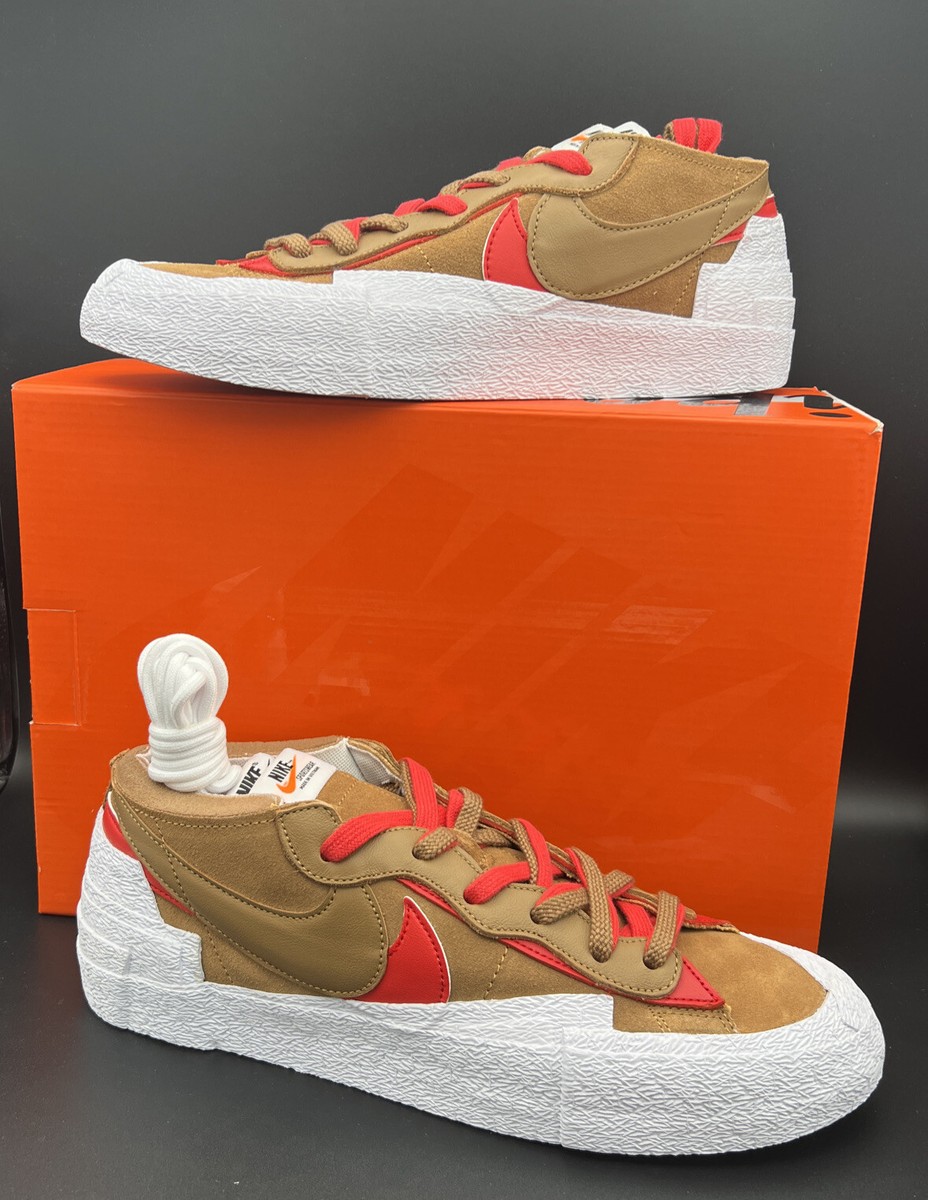 Nike Blazer Low x Sacai British Tan Brown Red White DD1877 Nike Blazer Low x Sacai British Tan Brown Red White DD1877