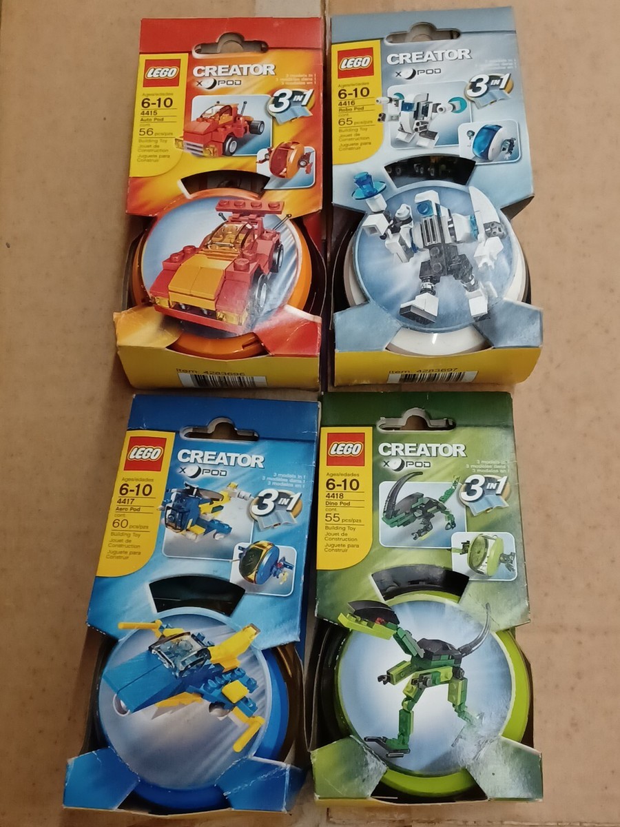 NEW RETIRED Lego Creator X-pod 4415 Auto 4416 Robo 4417 Aero 4418