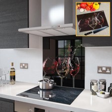 Glass Splashbacks 3 Glasses Of Wine Glass and Accessories - By Premier Range