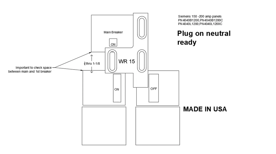 Generator Interlock Kit , Siemens 200 Amp Panel Murray 200 Amp Panel - Image 2 of 4