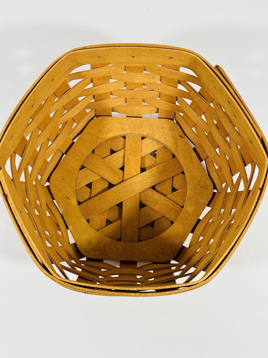 Longaberger Generations Basket Hexagon Handwoven Wood Open Weave