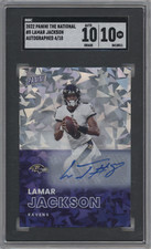 2022 Panini National Lamar Jackson Cracked Ice Auto /10 SGC 10 Auto 10 Ravens