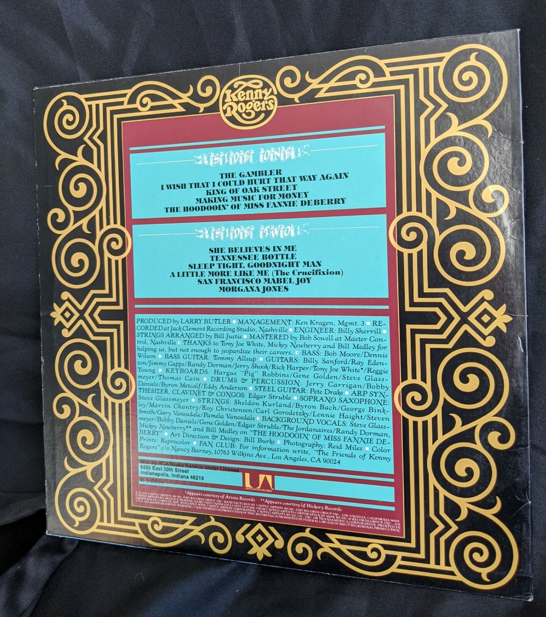 Kenny Rogers The Gambler poker R 142854 A UA-LA934- LP Album
