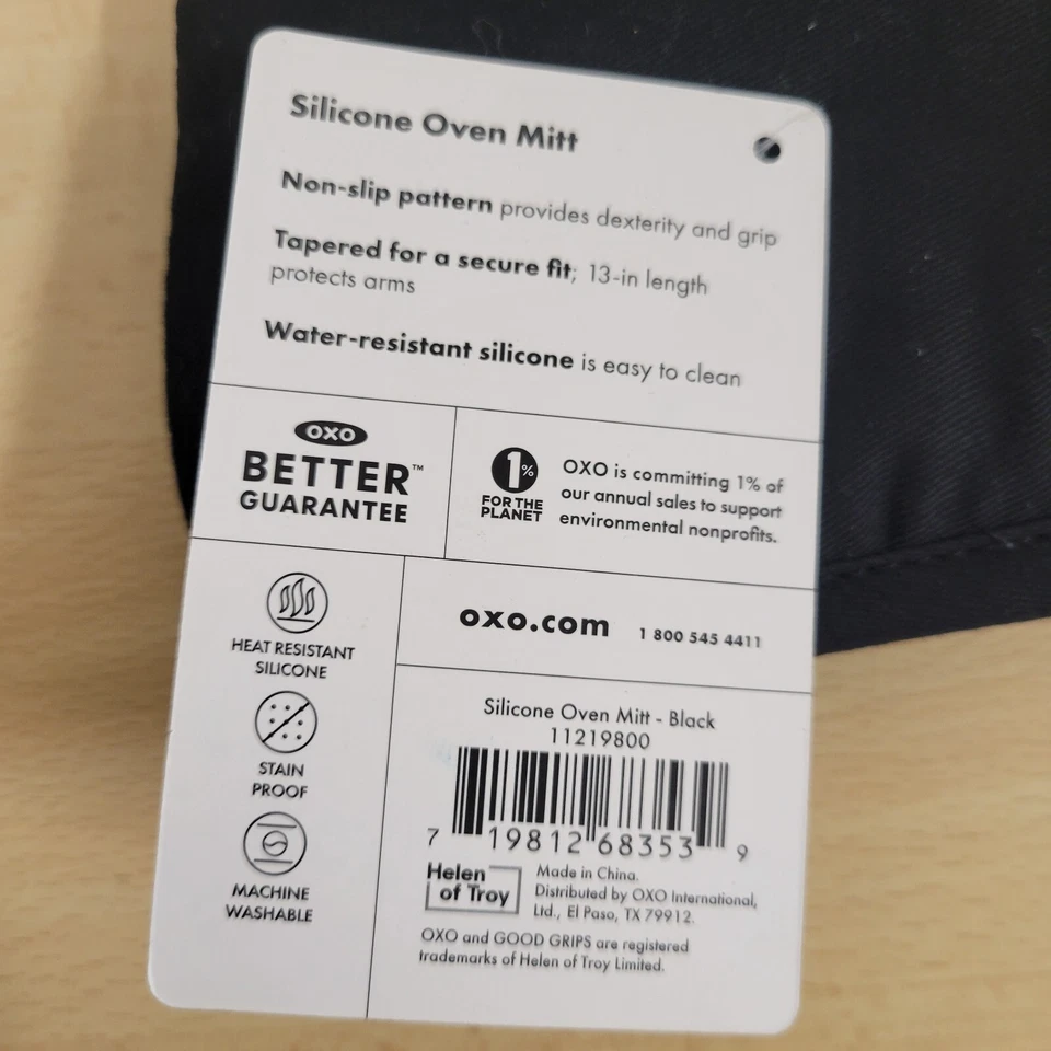 Nuevo Juego de Dos Mitones de Horno de Silicona OXO Good Grips Negros Resistentes al Calor Lavables Foto 4 de 4