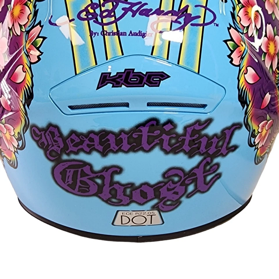 KBC Audigier Ed Hardy Motorcycle Helmet XS 53-54 cm Women Youth Beautiful Ghost - Image 4 of 4
