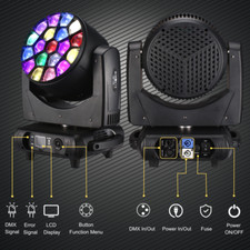 LED Wash Zoom 19X40W LED Moving Head RGBW DMX 4in1 Bee-eye Stage DJ Show 2PCS