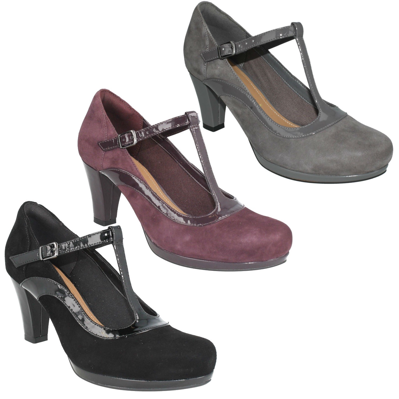 clarks t bar ladies shoes