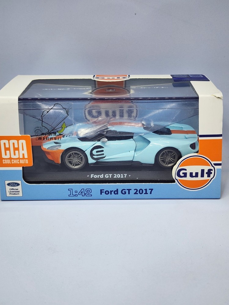 2023 CCA Gulf Oil 1:42 2017 Ford GT Alloy Car Model with Acrylic Display Box