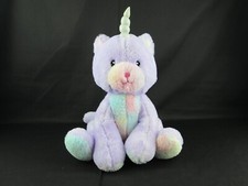 FAO Schwarz Glow Brights Kittycorn Plush Lights Sounds Purple Unicorn Cat Purrs