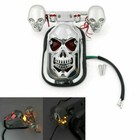 Chrome Motorcycle Skull Turn Signal Rear Brake Stop Tail Light Fit Touring TG