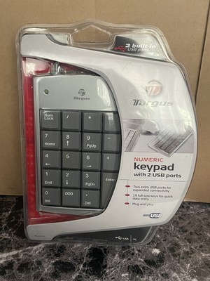 TARGUS Numeric Keypad w/2 USP ports 19 Full Size Keys Data Entry Windows PC NEW.