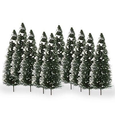 10pcs Model Snowy Pine Trees 1:50 Green Pines For O Scale Railroad Layout 12.5cm