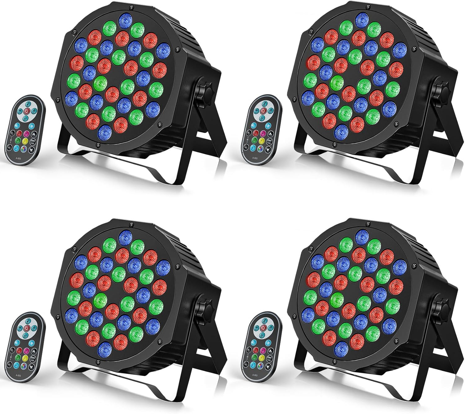 4x Par LED 36 LED RGB 72W: Fari da Palco Professionali DMX e Sound