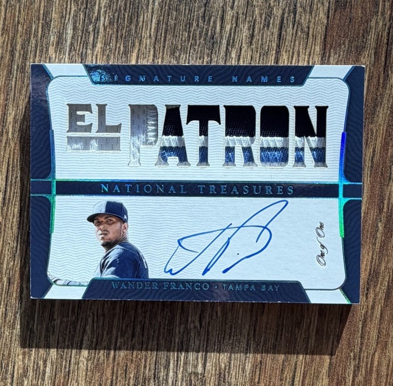 2022 NATIONAL TREASURES 1/1 EL PATRON PLATINUM WANDER FRANCO PATCH AUTO