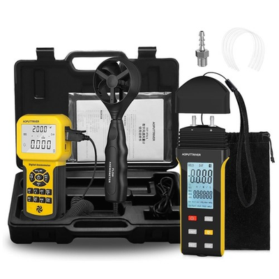 #ad AP 846A CFM Anemometer Air Flow Meter with HVAC Manometer Digital Gas Pressur... $130.29