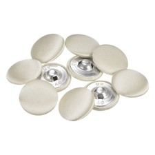 10pcs 25mm Fabric Cloth Covered with Metal Shank Round Buttons, Grey