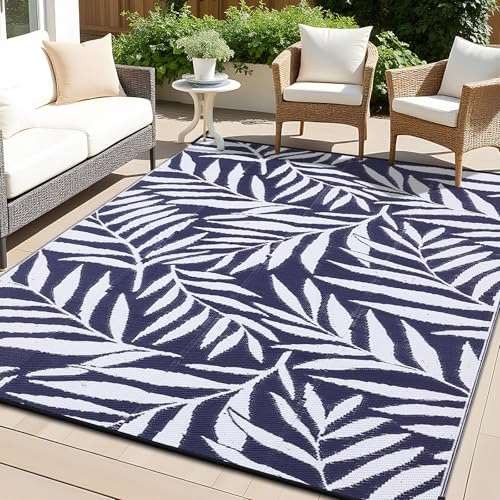smiry Leaf Pattern Garden Outdoor Rug  Assorted sizes , colors