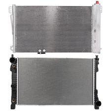 Aluminum Radiator & AC Condenser Cooling Kit For 2001-05 Mercedes-Benz C230 C320