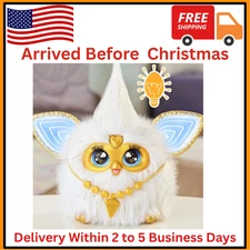 Furby Gold Glam Interactive Plush Toy Ages 6+ Voice Activated English Furbish...