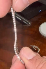 18K White Gold Diamond Tennis Bracelet 1.5ct D-F VVS-VS 70 Stones Certified 18cm