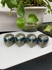 1 pieza Calcopirita Natural Cuarzo Cristal Tallado Alienígena Calavera Reiki Regalo de Curación