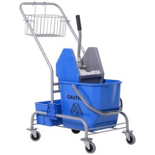 HOMCOM Carrello Lavapavimenti Professionale con Secchio da 25L e Strizzatore