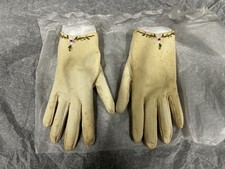 Vintage Christian Dior Gloves Neiman Marcus 1960s Embroidery Flowers Cream As Is