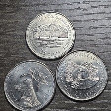 1992  BC, Saskatchewan, New Brunswick Provincial Quarters 25 Cents  PQ24